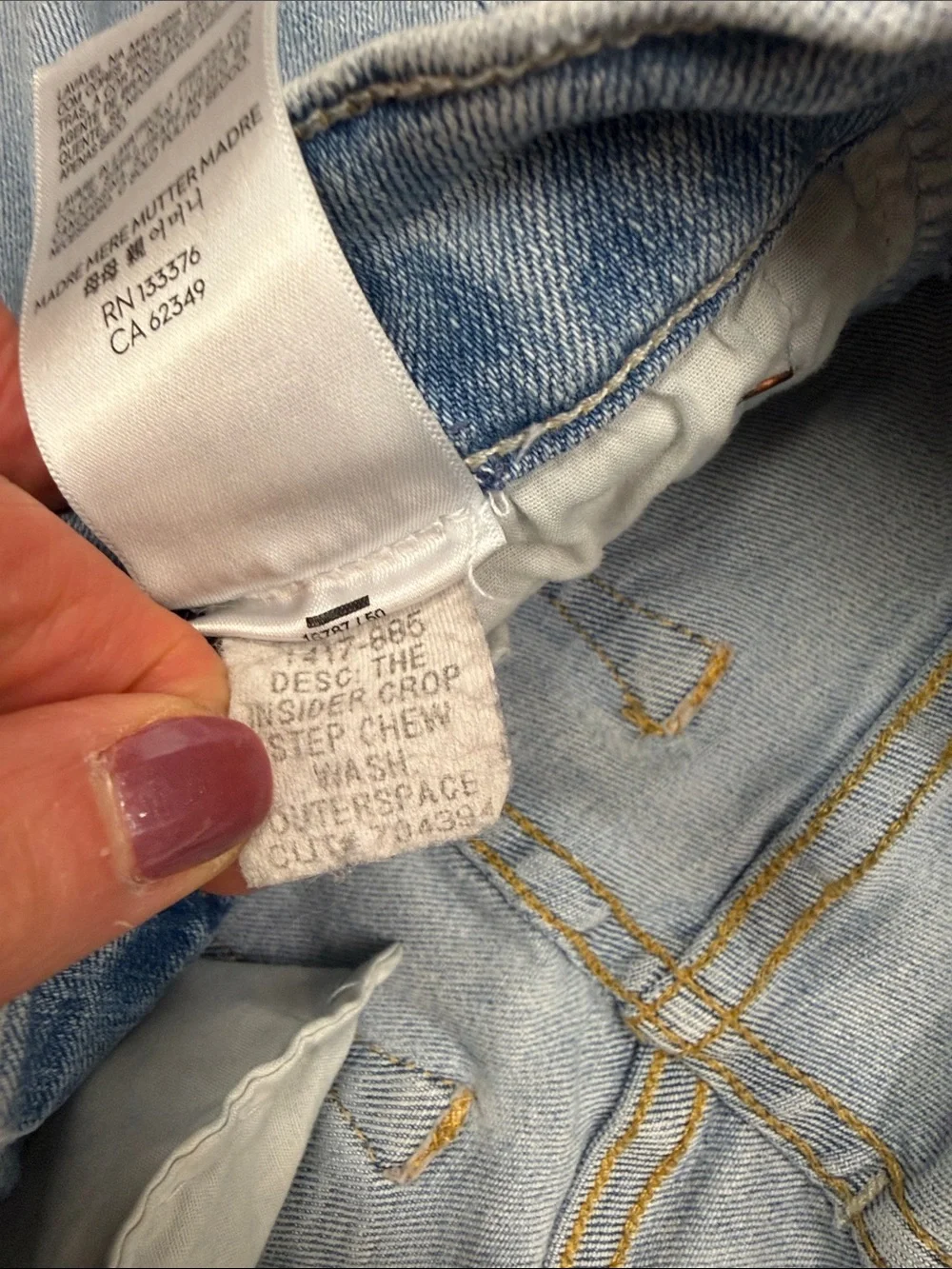 Mother Insider Step Chew Crop Jeans In Outerspace Size 25